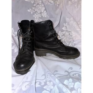 VINTAGE EIGHTIES COMBAT BOOTS FROM ROMANIA-LEATHER W/RUBBER SOLES